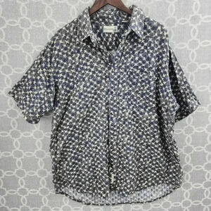 Field Master 100% Stiff Cotton Button Down Textured Pattern Men's Shirt XL